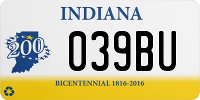 IN license plate 039BU