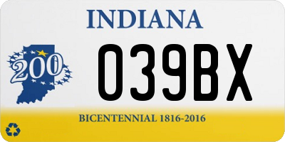 IN license plate 039BX