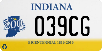 IN license plate 039CG