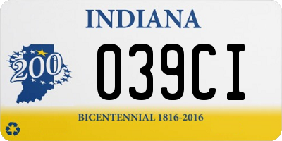 IN license plate 039CI