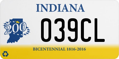 IN license plate 039CL