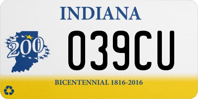 IN license plate 039CU