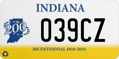 IN license plate 039CZ