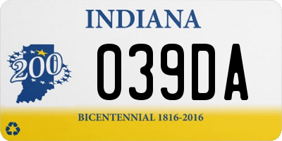 IN license plate 039DA