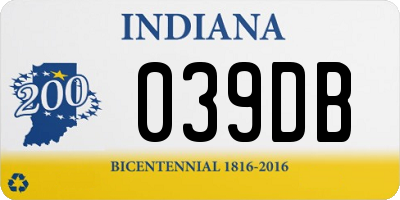 IN license plate 039DB