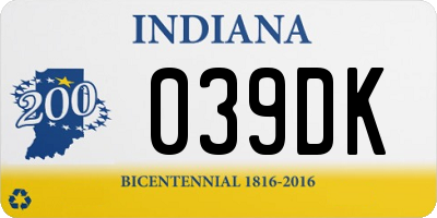 IN license plate 039DK