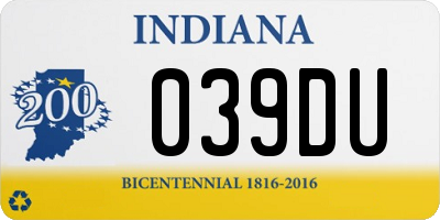 IN license plate 039DU