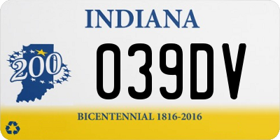 IN license plate 039DV