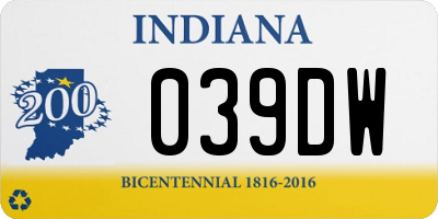 IN license plate 039DW