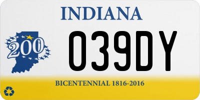 IN license plate 039DY