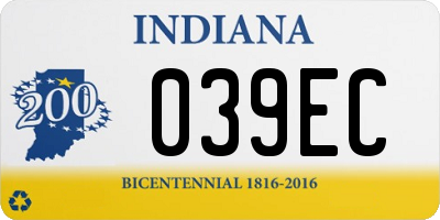 IN license plate 039EC