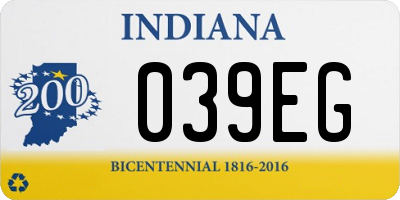 IN license plate 039EG