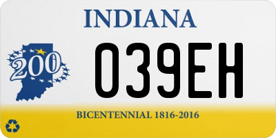 IN license plate 039EH