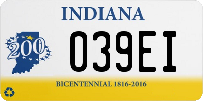 IN license plate 039EI