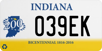 IN license plate 039EK