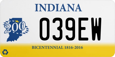 IN license plate 039EW