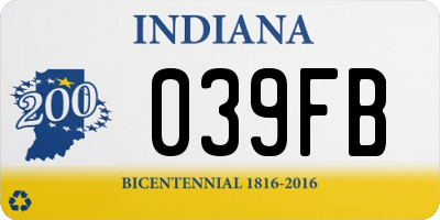IN license plate 039FB