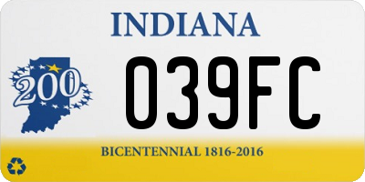 IN license plate 039FC