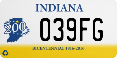 IN license plate 039FG