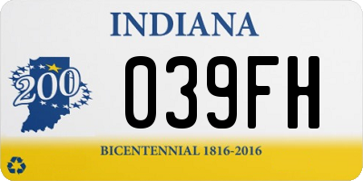 IN license plate 039FH