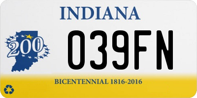 IN license plate 039FN
