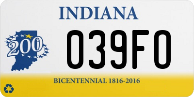 IN license plate 039FO