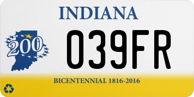 IN license plate 039FR