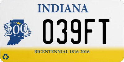IN license plate 039FT