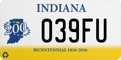 IN license plate 039FU