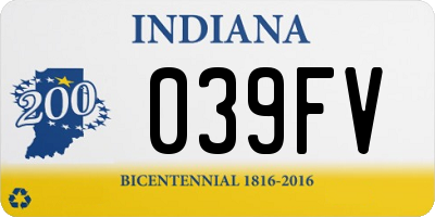 IN license plate 039FV