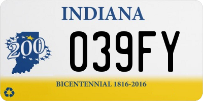 IN license plate 039FY