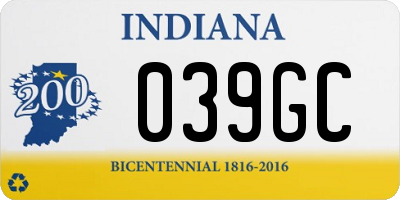 IN license plate 039GC