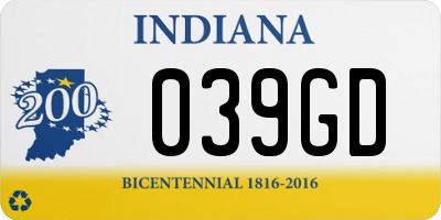 IN license plate 039GD