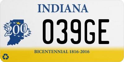 IN license plate 039GE