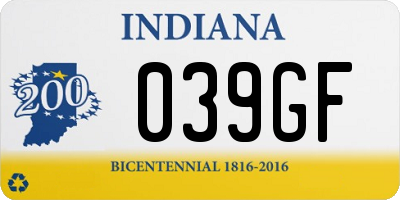 IN license plate 039GF