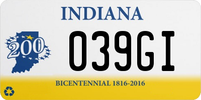 IN license plate 039GI