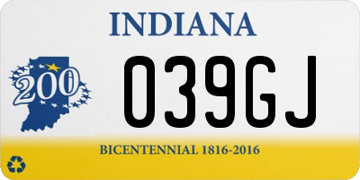 IN license plate 039GJ