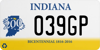 IN license plate 039GP