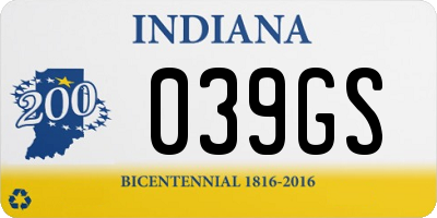 IN license plate 039GS