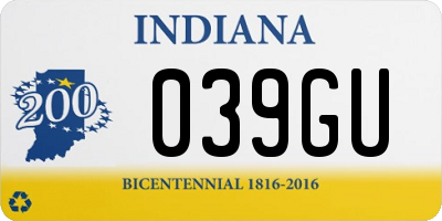 IN license plate 039GU