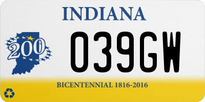 IN license plate 039GW