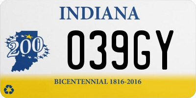 IN license plate 039GY