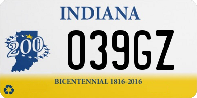 IN license plate 039GZ