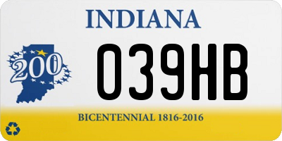 IN license plate 039HB