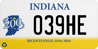 IN license plate 039HE