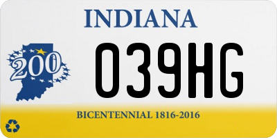 IN license plate 039HG