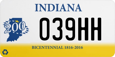 IN license plate 039HH