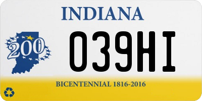 IN license plate 039HI