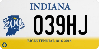 IN license plate 039HJ