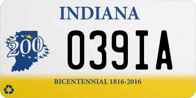 IN license plate 039IA